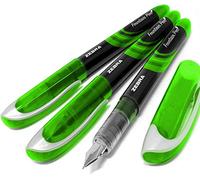 Cebra Fuente - Desechables Pluma Estilográfica - Verde Tinta - Paquete de 3