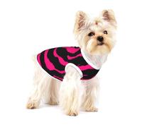 Cebra Negra Rosa,Camiseta de algodón sin Mangas para Mascotas, Chaleco Transpirable, Suave y elástico para Cachorros,S