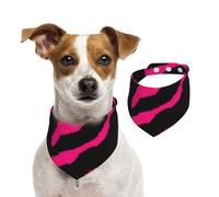 Cebra Negra Rosa,Pañuelos de algodón para Perros, Bufandas Ajustables para Mascotas,M