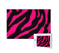 Cebra Negra Rosa,Rompecabezas de Madera de 300 Piezas, Juego Familiar, Rompecabezas para Adultos, Adolescentes, decoración del hogar