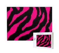 Cebra Negra Rosa,Rompecabezas de Madera de 500 Piezas, Juego Familiar, Rompecabezas para Adultos, Adolescentes, decoración del hogar