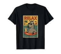 Cebra Relajante Lindo Animal Vintage Relax Estampado Retro Camiseta