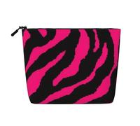 Cebra Rosa y Negra,Neceser de Maquillaje de imitación Lino, Neceser de Viaje portátil