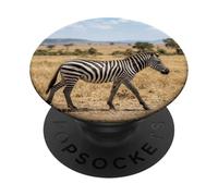 Cebra Vida Silvestre Animal Sabana África Llanuras Safari Escena PopSockets PopGrip Adhesivo