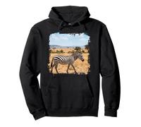 Cebra Vida Silvestre Animal Sabana África Llanuras Safari Escena Sudadera con Capucha