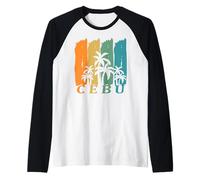 Cebú Filipinas Palmeras Playa Recuerdo Camiseta Manga Raglan