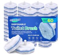 Cecailin® 60 cepillos de inodoro desechables. Limpieza de inodoro y baño. Recambio de varita de inodoro, varita limpiadora de inodoro desechable. Cabezal de cepillo de inodoro. Compatible con la