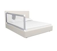 Cecaylie Barrera de cama de 180 x 80 cm, protección contra caídas, plegable, para niños y padres, con red ventilada, fácil montaje, altura 64 hasta 96 cm, color gris