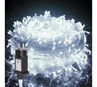 Cecaylie Luces de Navidad para exteriores/interiores, 30 m, 300 LED, cadena luminosa alimentada por corriente, 8 modos, impermeable IP44, función memoria, para el jardín, fiesta, boda, blanco frío