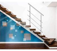 Cecaylie Pasamanos 150 cm 3 barras transversales para barandilla de balcón barandilla de escalera interior y exterior para el hogar kit de barandilla de acero inoxidable