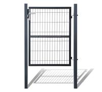 Cecaylie Puerta de jardín de 120 x 100 cm, de acero galvanizado, puerta de jardín para setos, valla o patio, incluye mango de acero inoxidable y 3 llaves, color antracita