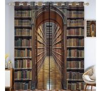 CECE&COLE Cortinas Salon Opacas 2 Piezas, Cortina de Ventana Espacio Creativo EstanteríA Retro, Habitacion Termicas Aislantes Frio y Calor Fuerte y Suave Ventana Cortinas, 140An x 245Al cm