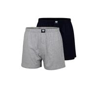 Ceceba Calzoncillos tipo bóxer para hombre, algodón, color azul marino, con abertura, 2 unidades, gris, XXL