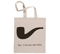 Ceci Nest Pas Une Pipe Tube Bolsa De Compras Shopping Bag Beige