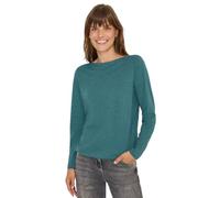 Cecil 3227284 Camiseta de Manga Larga, Melange Verde mar Oscuro, XS para Mujer