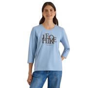 Cecil 3231338 Camiseta de Manga 3/4 para Mujer con Palabra en el Aspecto Leo, Easy Blue, XXL