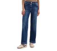 Cecil 3817328 Vaqueros de Pierna Ancha, Mid Blue Wash, 34W x 30L Mujeres