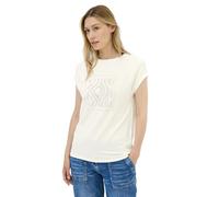 Cecil B323068 Camiseta con Estampado de Purpurina, Vanilla White, M Mujeres