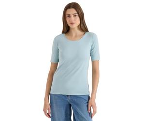 Cecil Camiseta básica con Cuello Redondo en Color Liso Crystal Mint S