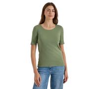 Cecil Camiseta básica con Cuello Redondo en Color Liso Verde Matcha Profundo XL