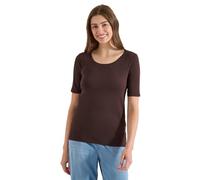 Cecil Camiseta básica con Cuello Redondo en Color marrón Cacao XL