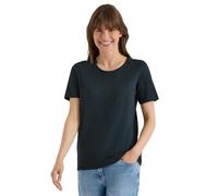 Cecil Camiseta básica con Cuello Redondo Profundo Azul petróleo S