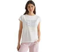 Cecil Camiseta con Cuello Barco y Estampado Frontal Vanilla White XXL