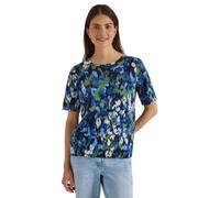 Cecil Camiseta con Cuello Barco y Estampado Urbano Azul Oscuro XS