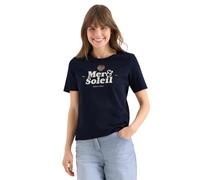 Cecil Camiseta con Estampado de Palabra Universal Blue XS