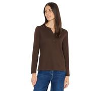 Cecil Camiseta de Manga Larga con Cuello Dividido, Color Chocolate Mousse L