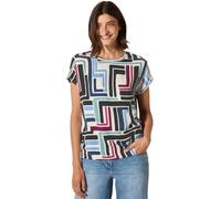 Camiseta de Mezcla Mate con Estampado Grande, Luz de alabastro Blanco, S