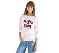 Cecil Camiseta de Rayas con Palabra Rubor Claro Rosa XL