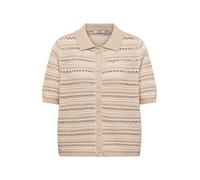 Cecil Cárdigan de Manga Corta con Cuello de Polo Grain Beige XS