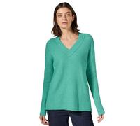 Cecil Mujer Cosy Long V-Neck, Aventurina Green Melange, XL