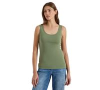 Cecil Top Básico de Cuello Redondo de Algodón Deep Matcha Green S