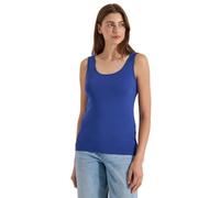 Cecil Top Básico de Cuello Redondo de Algodón Deep River Blue XS