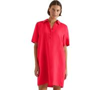 Cecil Vestido de Lino en Color Liso Rojo Fresco XL