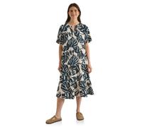 Cecil Vestido Midi con Cuello Desgastado y Estampado Palm Breeze Green S