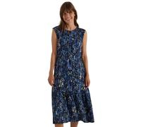 Cecil Vestido Midi con Cuello Dividido y Estampado Urbano Azul Oscuro L