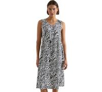 Cecil Vestido Midi Palm Breeze Green XXL con Cuello en V y Estampado de Cebra