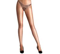 Cecilia de Rafael Mujeres Vidrio Medias Capri sin Entrepierna con Cinturilla Lisa - Nylon y Licra - XL