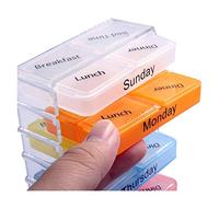 Cecilie 7 Días píldora caja de la píldora del envase del caso for las tabletas semanal Pastillero tableta Clasificador de Medicina semanal Caja de almacenamiento organizador del envase Cecilie