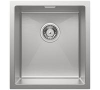 CECIPA Fregadero Cocina 1 Seno 40x44cm, Fregadero bajo Encimera o Sobre Encimera, Fregadero Pequeño Rectangular, Fregadero Cocina de Acero Inoxidable con sifón, Juego de Desagüe