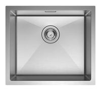 CECIPA Fregadero de cocina de 50 x 44 cm, de acero inoxidable 304, rectangular, para armarios inferiores a partir de 50 cm de ancho, incluye sifón, 1 fregadero de acero inoxidable