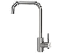 CECIPA Grifo Cocina Cepillado, Grifos Cocina Fregadero Giratorio 360°, Grifo de Cocina Agua Caliente y Fría de Acero Inoxidable 304, Torneira Cozinha Resistente a la Corrosión
