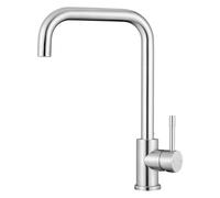 CECIPA Grifo Cocina con Caño Alto,Grifos Cocina Fregadero Giratorio 360°,Torneira Cozinha Agua Caliente y Fría de Acero Inoxidable 304,Resistente a la Corrosión Torneira monomando cozinha, Cepillado