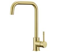 CECIPA Grifo Cocina Dorado, Mezclador de Cocina Arco Alto Caudal 360 con Cartucho de Cerámica de Alto Rendimiento, Adaptable a Todos los Fregates (Individual/Doppelbecken)