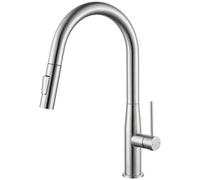 CECIPA Grifo cocina extraíble, 2 modos, inox 304, giro 360°, cepillado