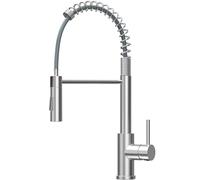 CECIPA Grifo Cocina Extraible, Grifo De Cocina Extensible Con Dos Modos De Salida De Agua, Grifo Monomando Cocina Mezclador De Arco Alto, Grifo Mezclador Giratorio De 360° Acero Inoxidable Cepillado