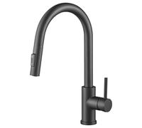 CECIPA Grifo Cocina Extraible Negro, Grifos Cocina Fregadero con 2 Modos Giratorio a 360° Torneira Cozinha Monomando, Acero Inoxidable
